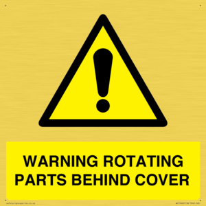 WARNING ROTATING PARTS BEHIND COVER